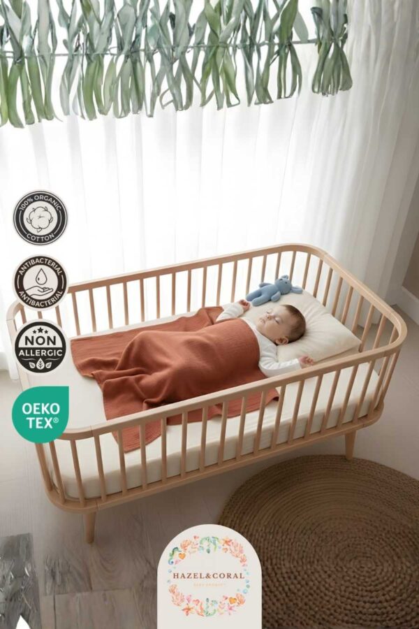 2 Katlı Müslin Bebek Örtüsü Kahverengi