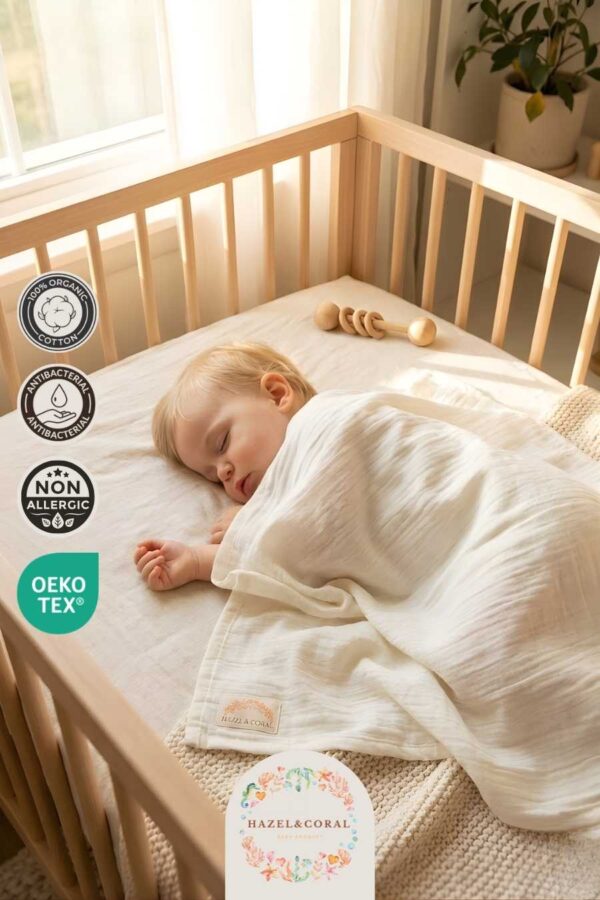 2 Katlı Müslin Bebek Örtüsü Krem