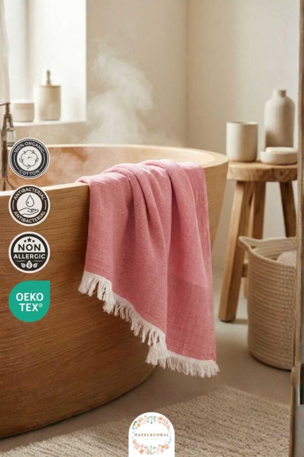 3 Katlı Müslin Bebek Havlusu Kiremit Rengi