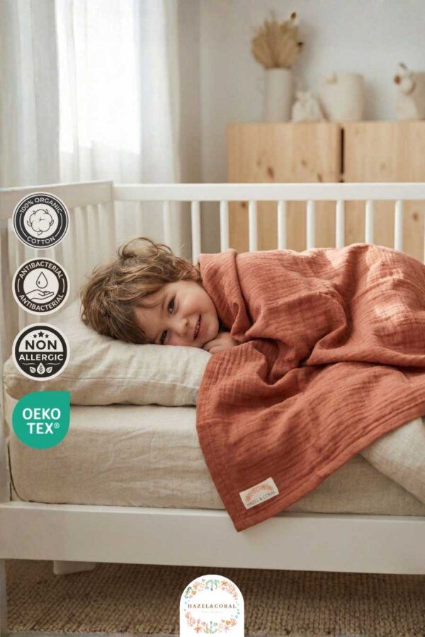 4 Katlı Müslin Battaniyesi Kahverengi