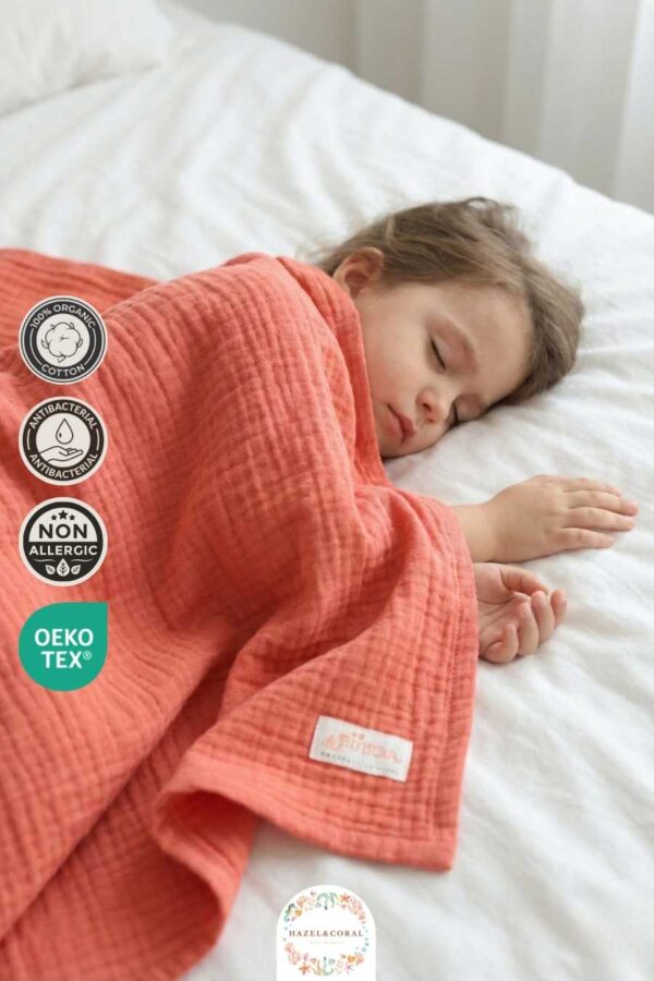 4 Katlı Müslin Battaniyesi Kiremit Rengi