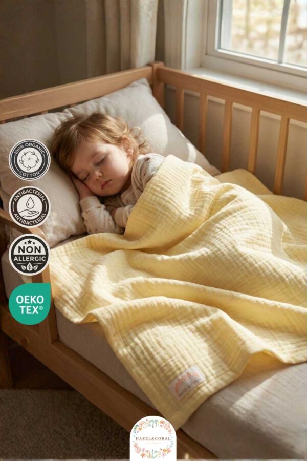 4 Katlı Müslin Battaniyesi Sarı