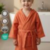 Çocuk & Bebek Bornozu Kapüşonlu Kiremit Rengi