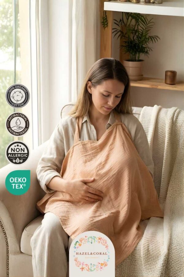 Müslin Emzirme Önlüğü Bej