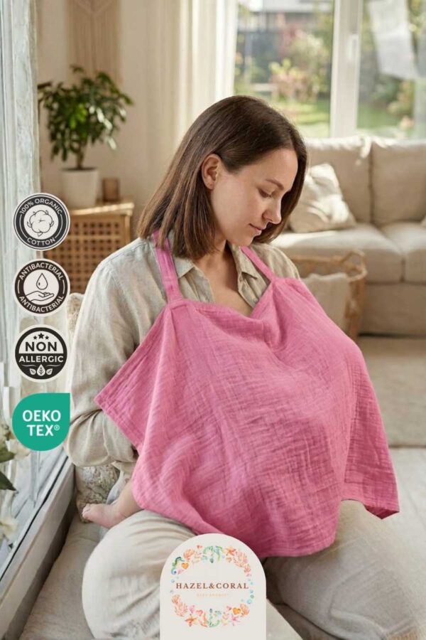 Müslin Emzirme Önlüğü Gül Kurusu