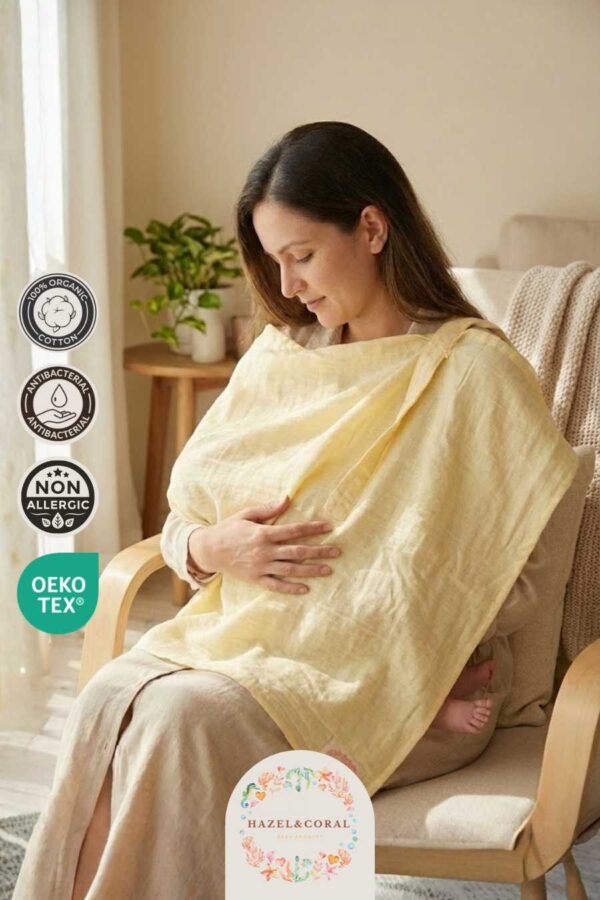 Müslin Emzirme Önlüğü Sarı